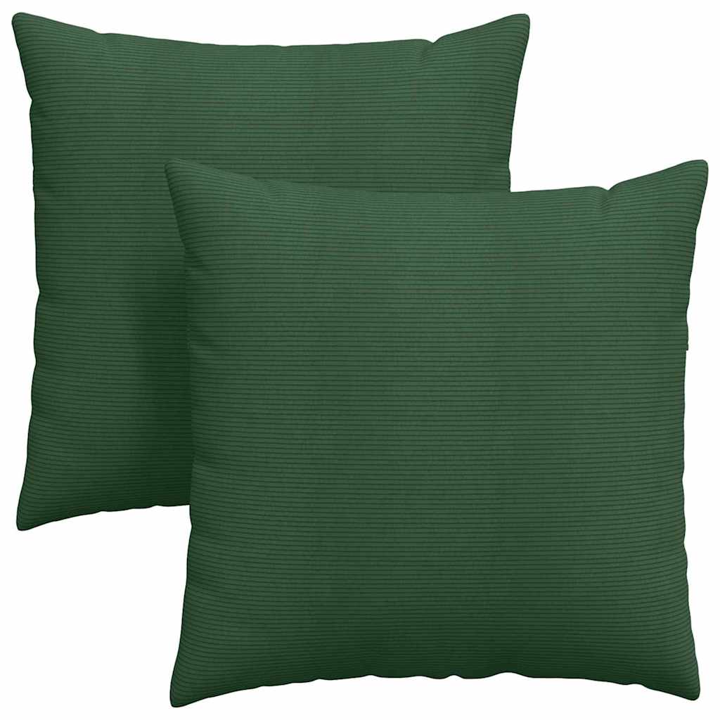 Cuscini da Divano 2 pcs Verde Scuro 80 x 80 cm Tessuto in Cords