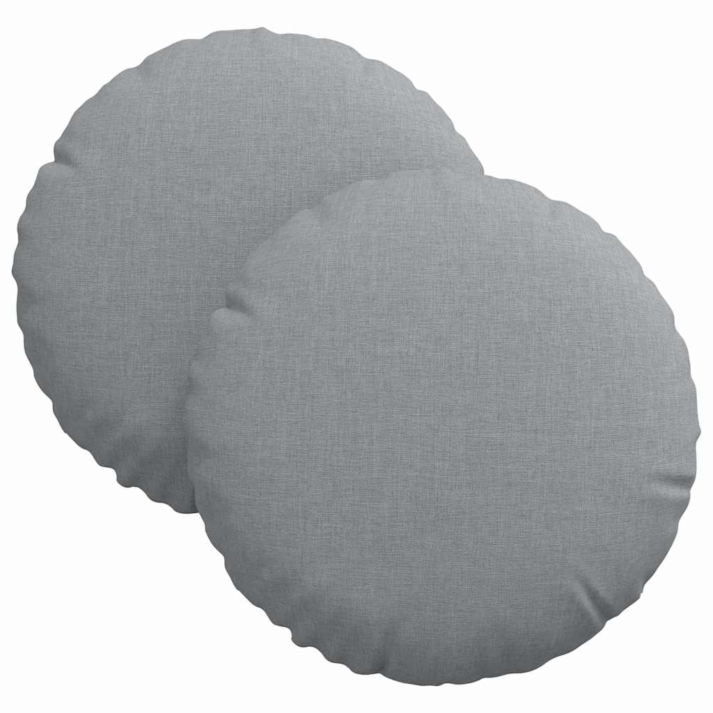 Cuscini per Seduta 2 pz Tessuto Grigio Chiaro Ø30 x 13 cm