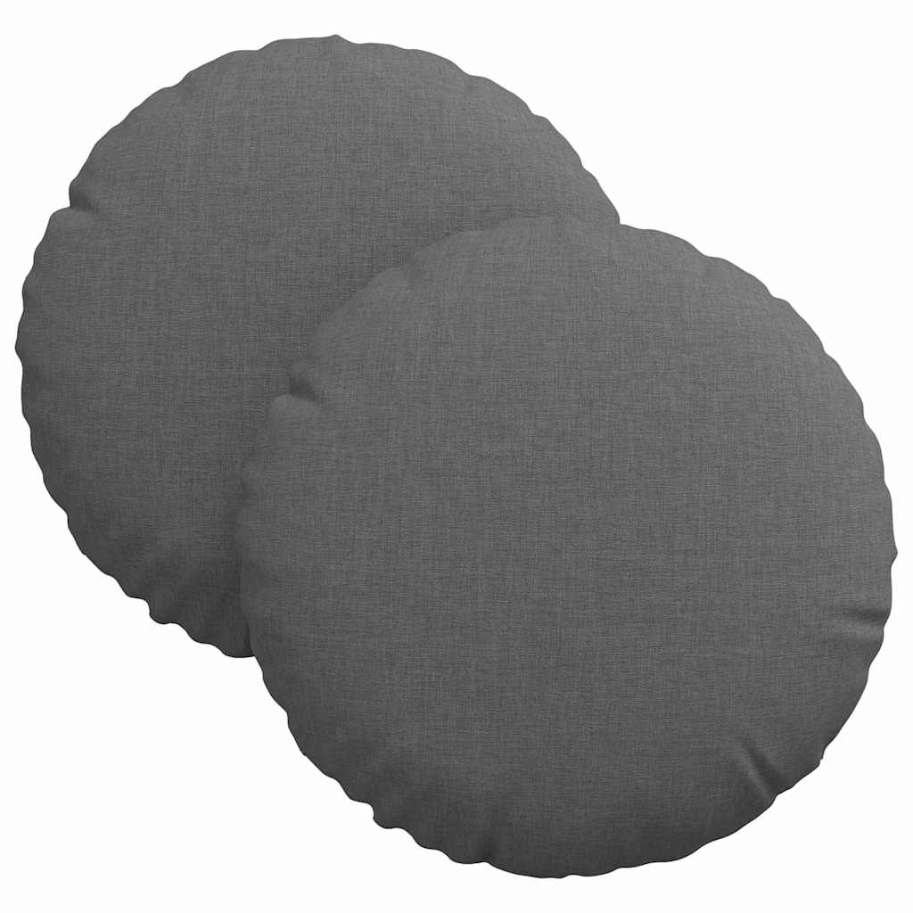 Cuscini per Seduta 2 pz Tessuto Grigio Scuro Ø30 x 13 cm