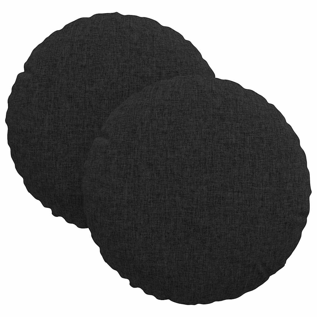 Cuscini per Seduta 2 pz Tessuto Nero Ø30 x 13 cm
