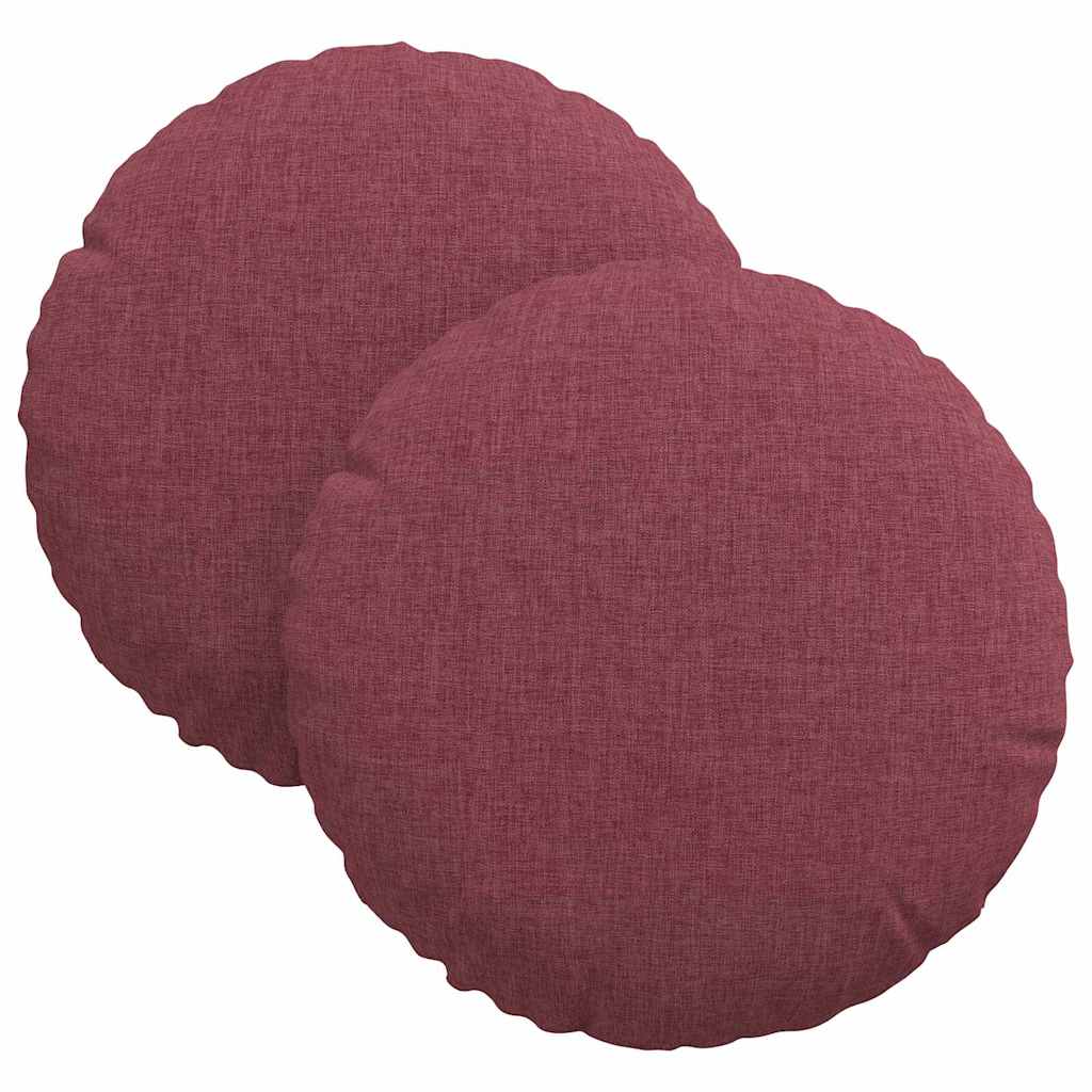 Cuscini per Seduta 2 pz Tessuto Rosso Vino Ø30 x 13 cm