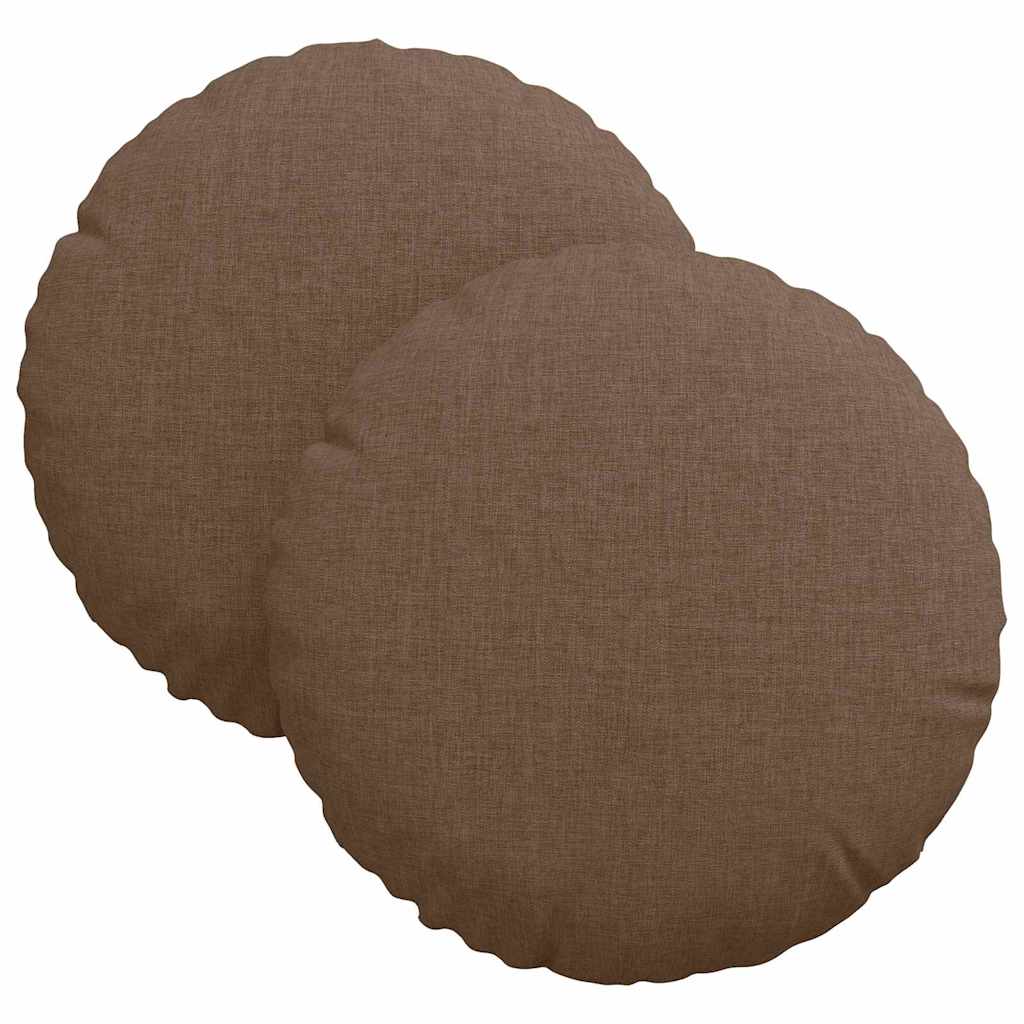 Cuscini per Seduta 2 pz Tessuto Marrone Ø30 x 13 cm