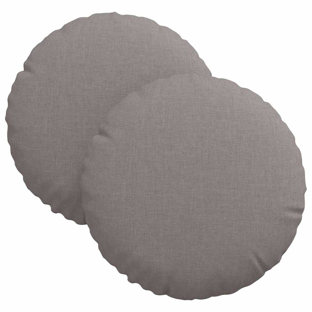Cuscini per Seduta 2 pz Tessuto Tortora Ø30 x 13 cm