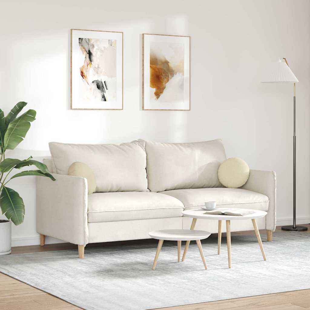 Cuscini per Seduta 2 pz Tessuto Crema Ø30 x 13 cm