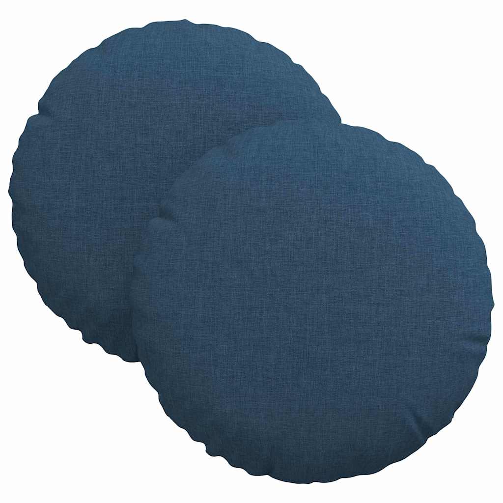 Cuscini per Seduta 2 pz Tessuto Blu Ø30 x 13 cm