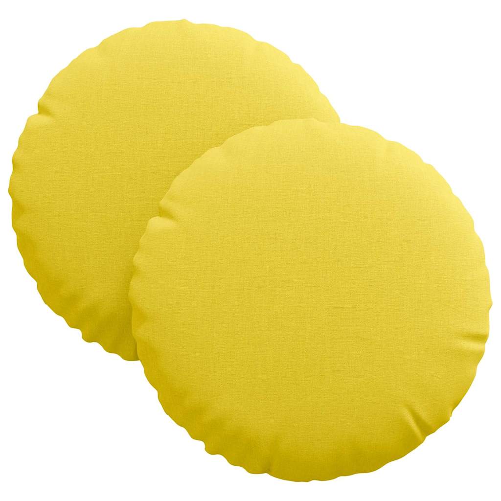 Cuscini per Seduta 2 pz Tessuto Giallo Chiaro Ø30 x 13 cm
