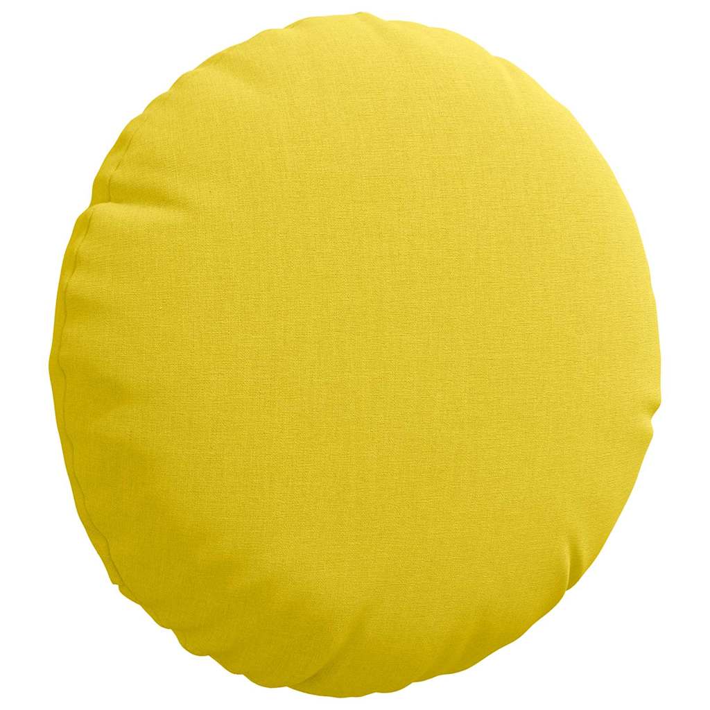 Cuscini per Seduta 2 pz Tessuto Giallo Chiaro Ø30 x 13 cm