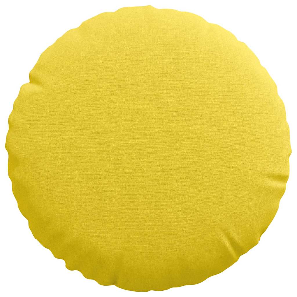 Cuscini per Seduta 2 pz Tessuto Giallo Chiaro Ø30 x 13 cm