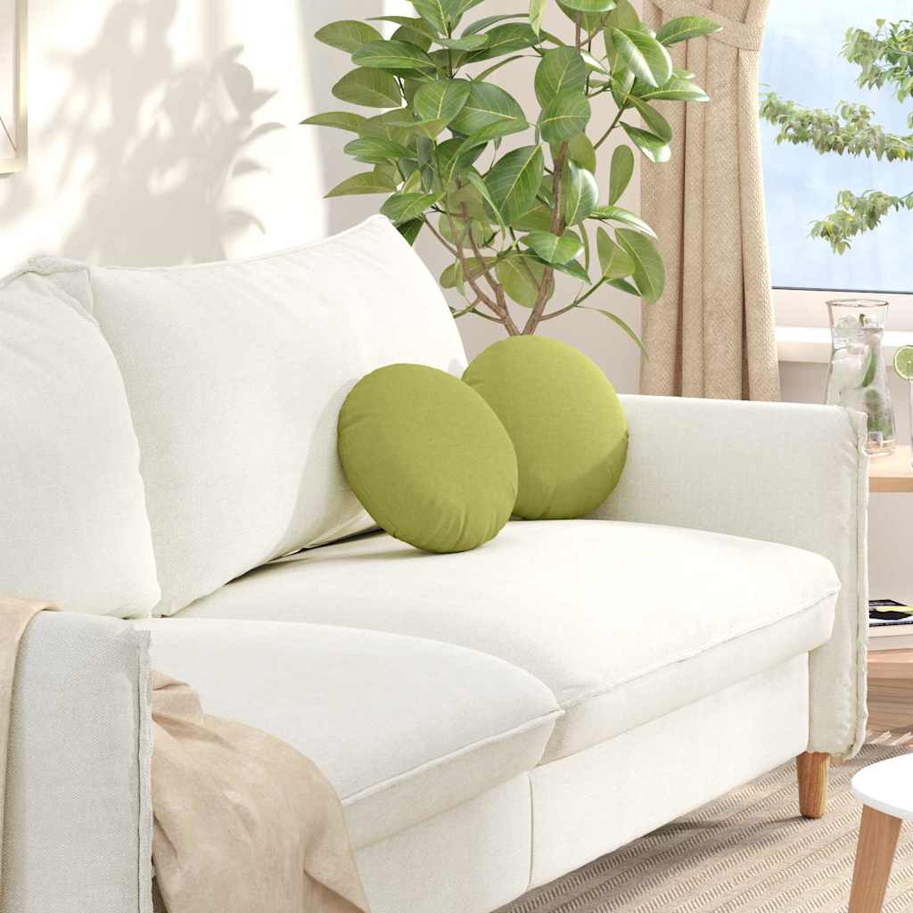 Cuscini per Seduta 2 pz Tessuto Verde chiaro Ø30 x 13 cm