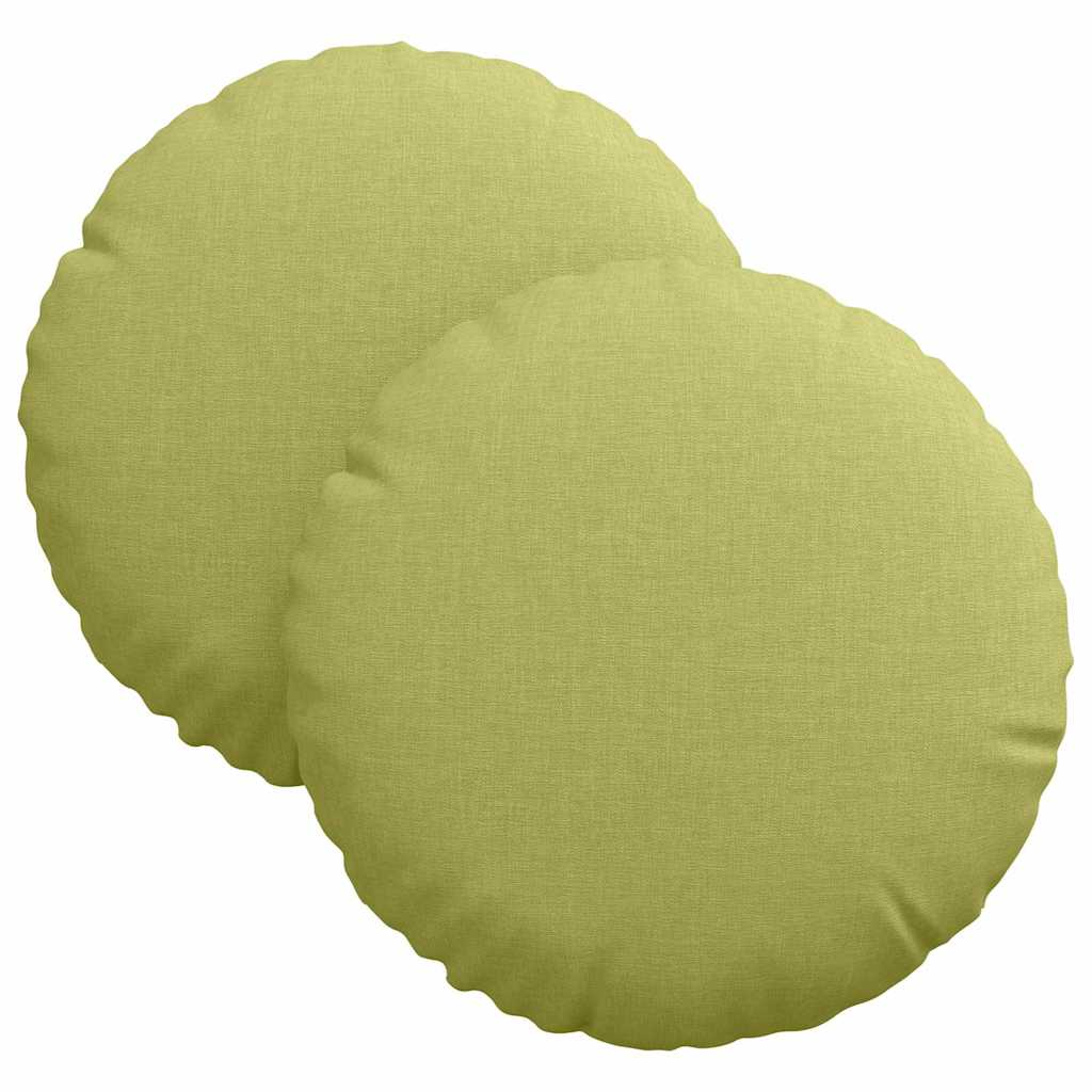 Cuscini per Seduta 2 pz Tessuto Verde chiaro Ø30 x 13 cm