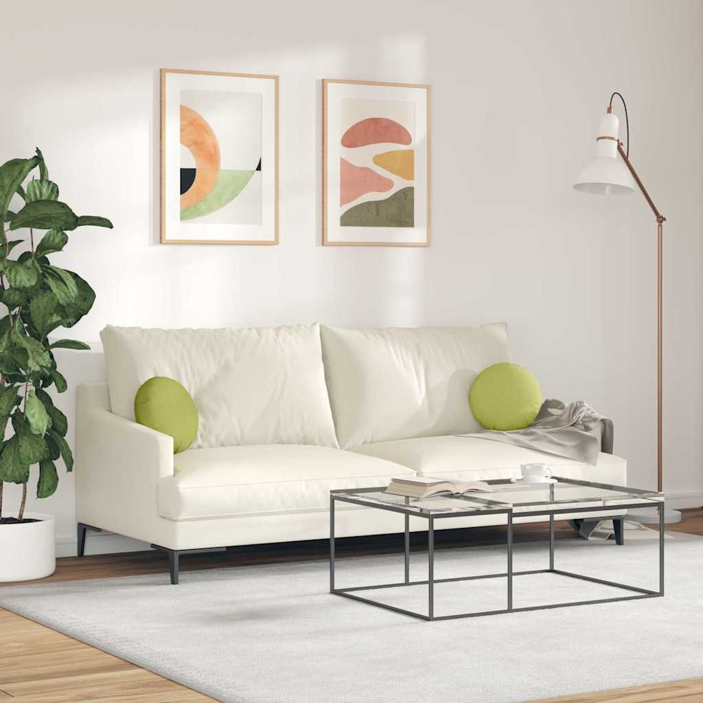 Cuscini per Seduta 2 pz Tessuto Verde chiaro Ø30 x 13 cm