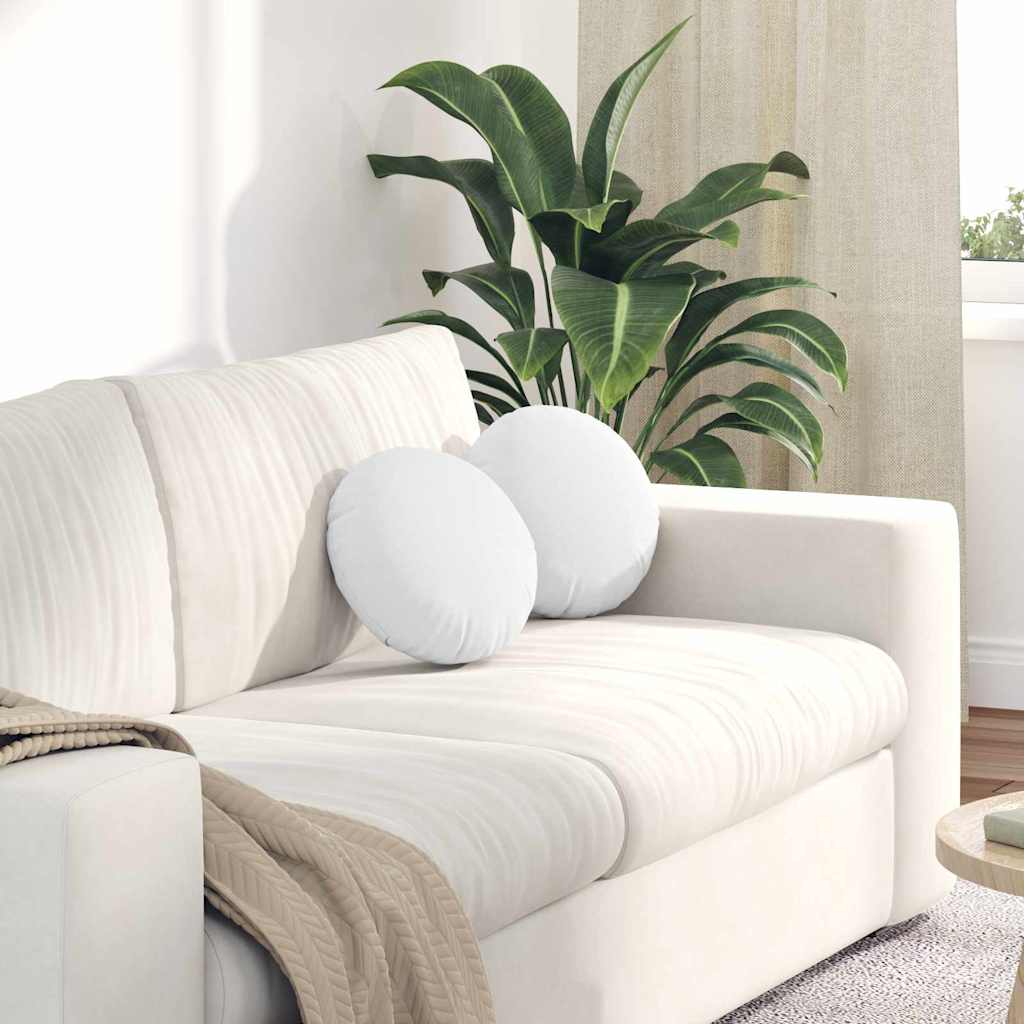 Cuscini per Seduta 2 pz Tessuto Bianco Ø30 x 13 cm