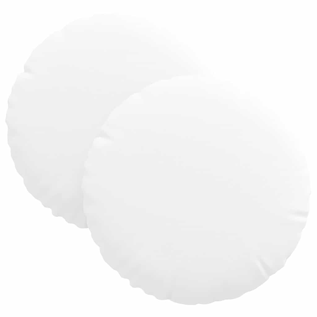 Cuscini per Seduta 2 pz Tessuto Bianco Ø30 x 13 cm