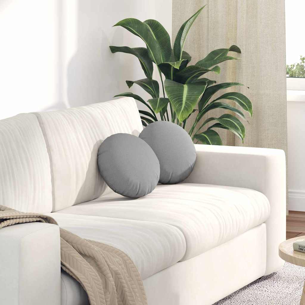 Cuscini per Seduta 2 pz Tessuto Grigio Nuvola Ø30 x 13 cm