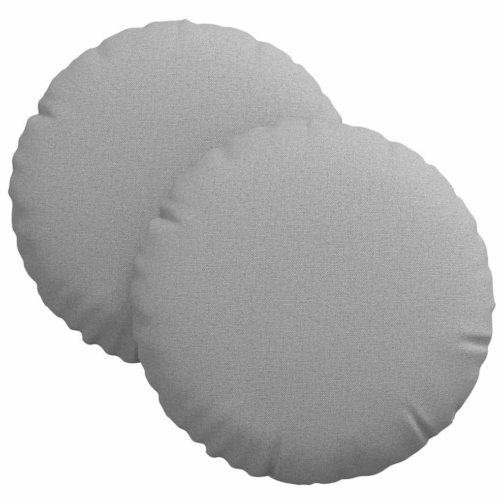 Cuscini per Seduta 2 pz Tessuto Grigio Nuvola Ø30 x 13 cm