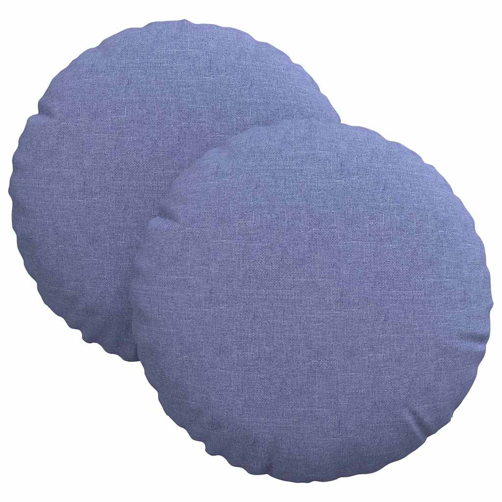 Cuscini per Seduta 2 pz Tessuto Blu jeans Ø30 x 13 cm