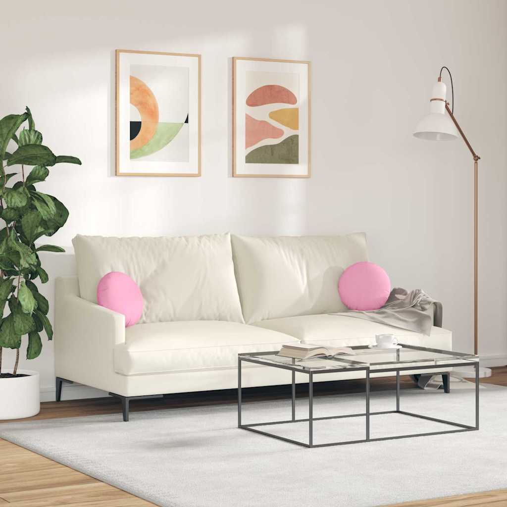 Cuscini per Seduta 2 pz Tessuto Rosa Ø30 x 13 cm