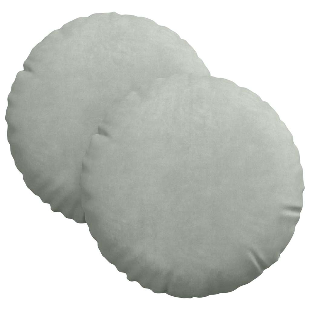 Cuscini per Seduta 2 pz Velluto Grigio chiaro Ø30 x 13 cm