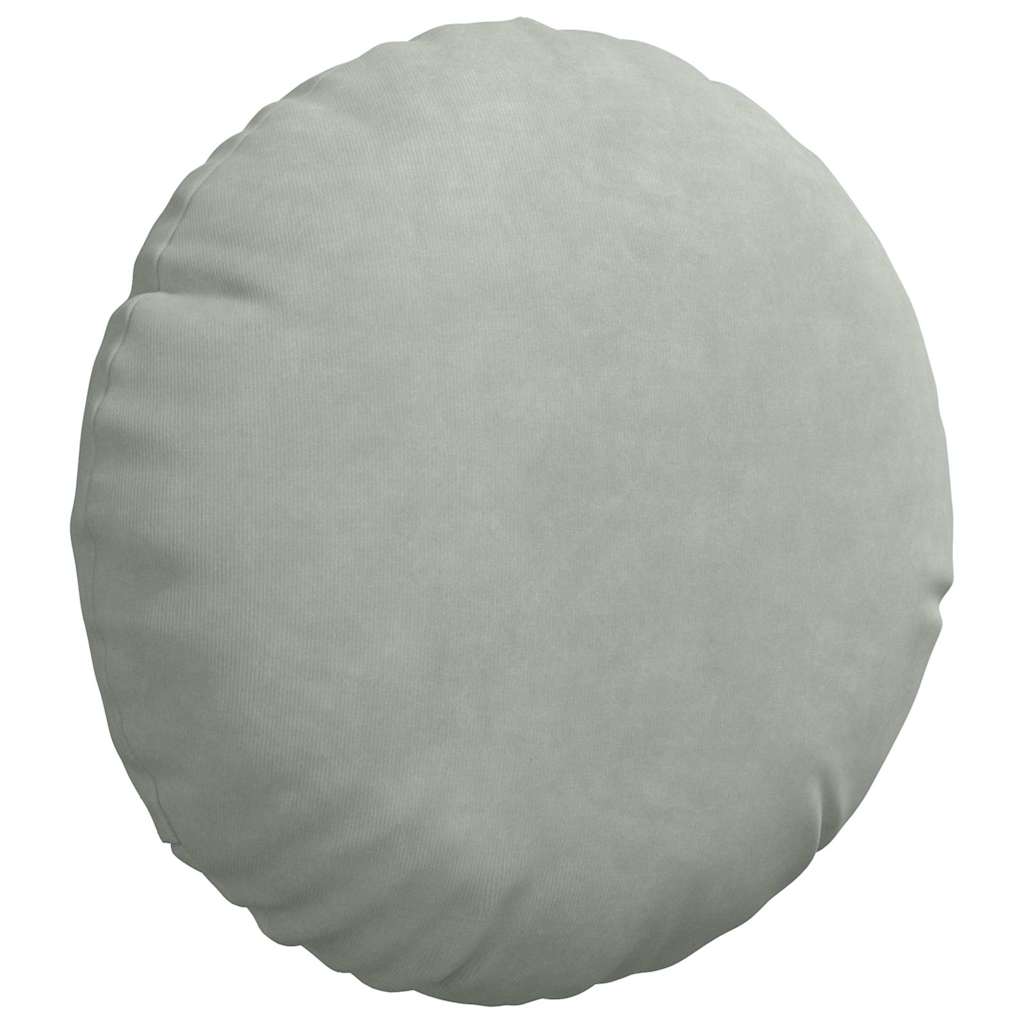 Cuscini per Seduta 2 pz Velluto Grigio chiaro Ø30 x 13 cm