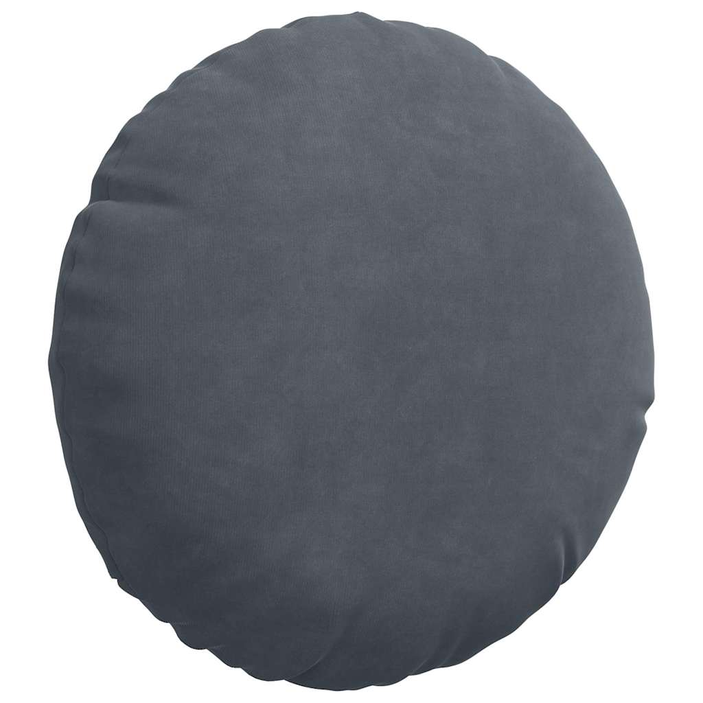 Cuscini per Seduta 2 pz Velluto Grigio scuro Ø30 x 13 cm