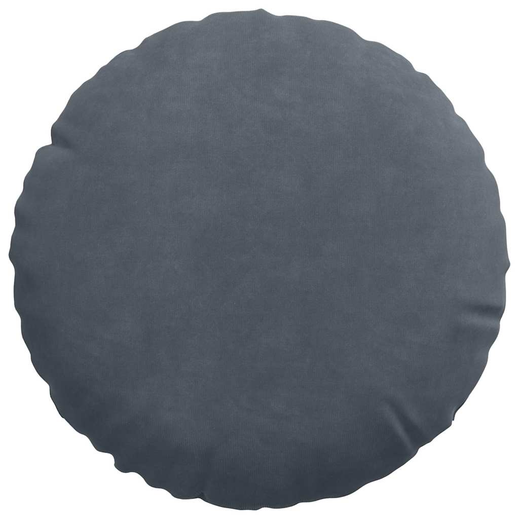 Cuscini per Seduta 2 pz Velluto Grigio scuro Ø30 x 13 cm