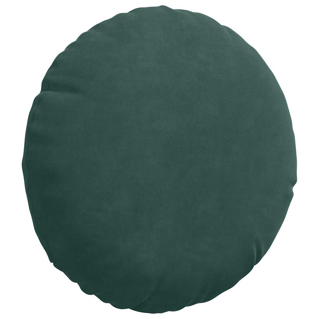 Cuscini per Seduta 2 pz Velluto Verde Scuro Ø30 x 13 cm
