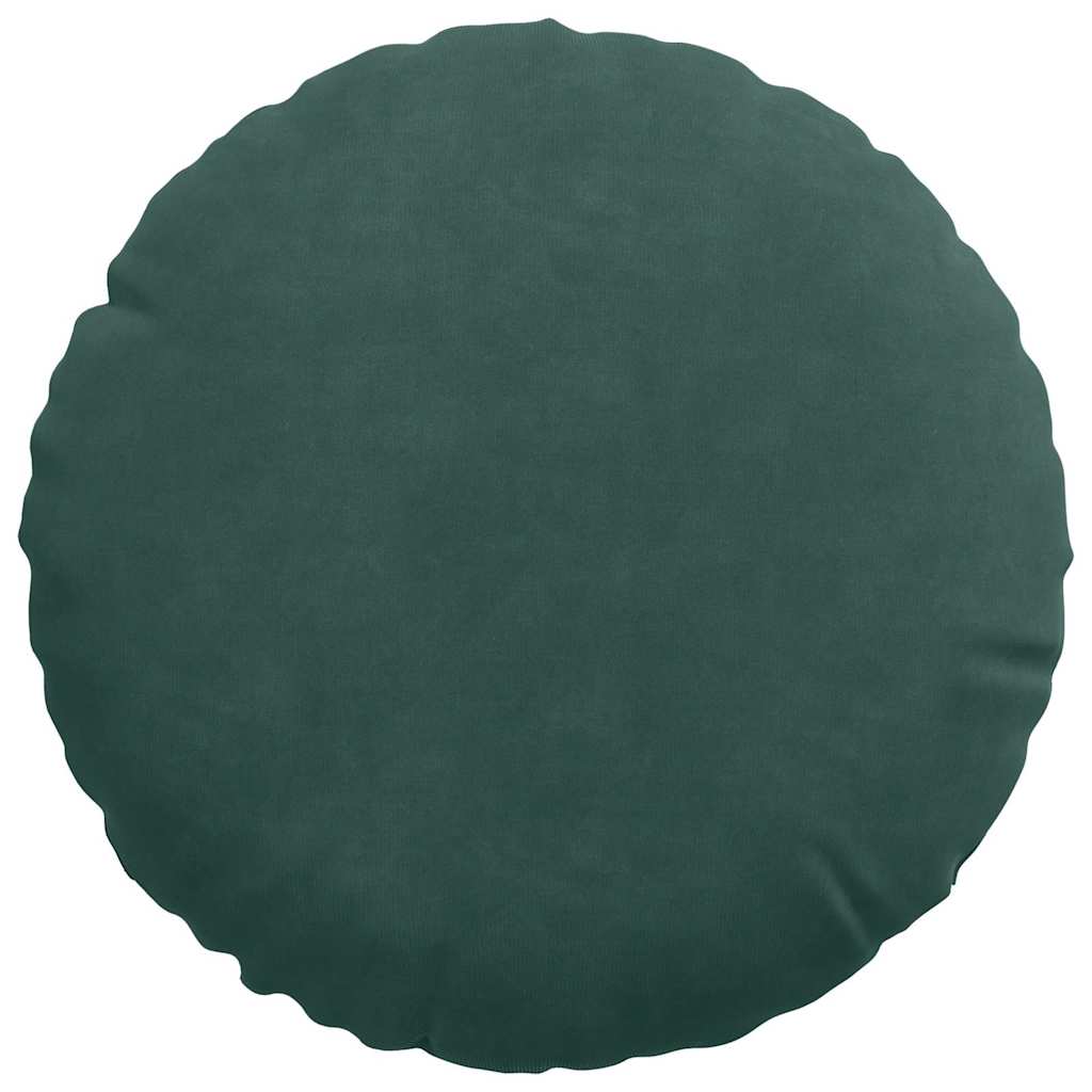Cuscini per Seduta 2 pz Velluto Verde Scuro Ø30 x 13 cm