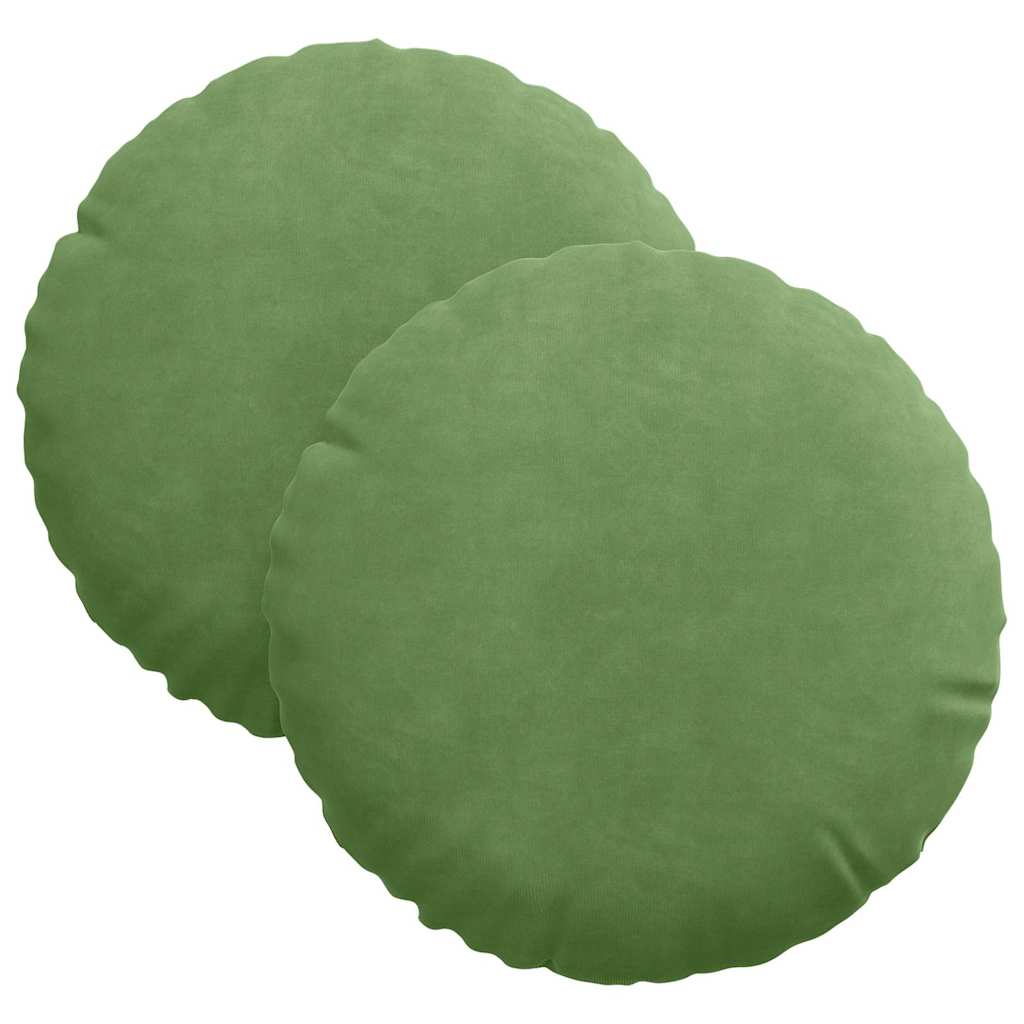 Cuscini per Seduta 2 pz Velluto Verde chiaro Ø30 x 13 cm