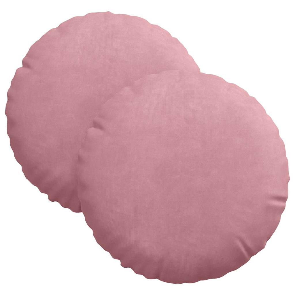 Cuscini per Seduta 2 pz Velluto Rosa Ø30 x 13 cm
