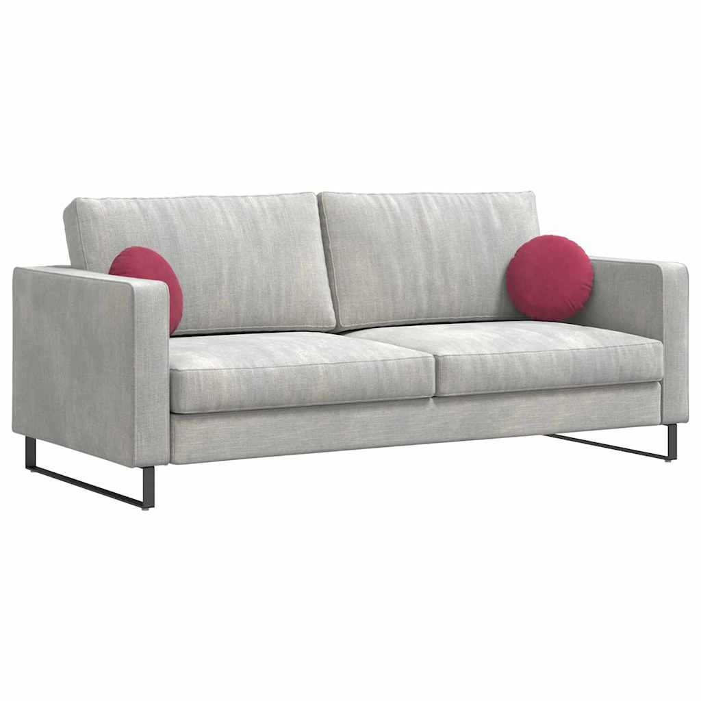 Cuscini per Seduta 2 pz Velluto Rosso Vino Ø30 x 13 cm