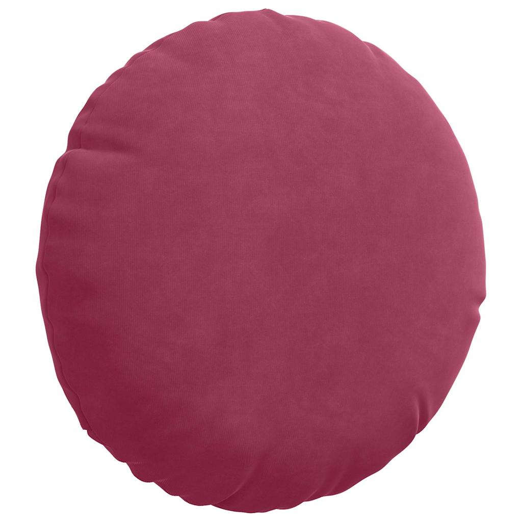 Cuscini per Seduta 2 pz Velluto Rosso Vino Ø30 x 13 cm