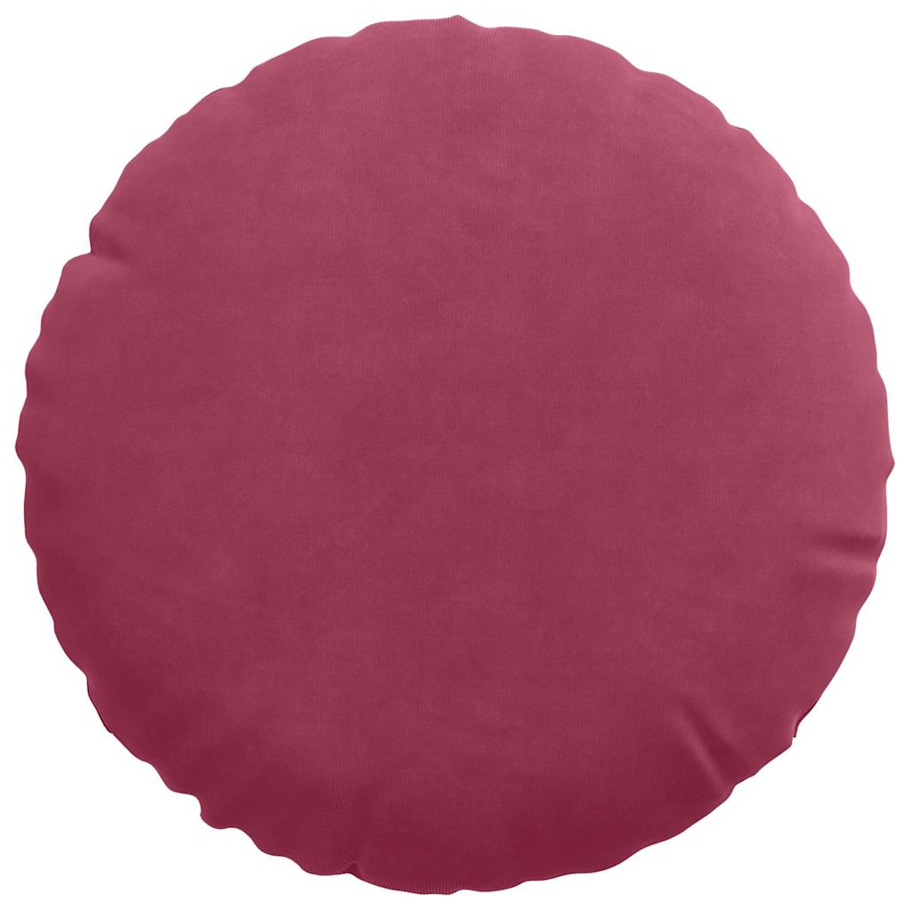 Cuscini per Seduta 2 pz Velluto Rosso Vino Ø30 x 13 cm