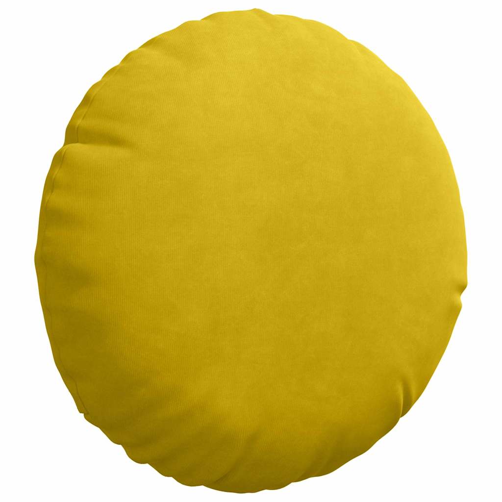 Cuscini per Seduta 2 pz Velluto Giallo Ø30 x 13 cm