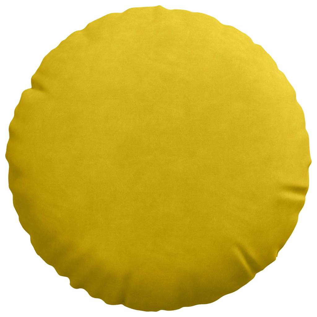 Cuscini per Seduta 2 pz Velluto Giallo Ø30 x 13 cm
