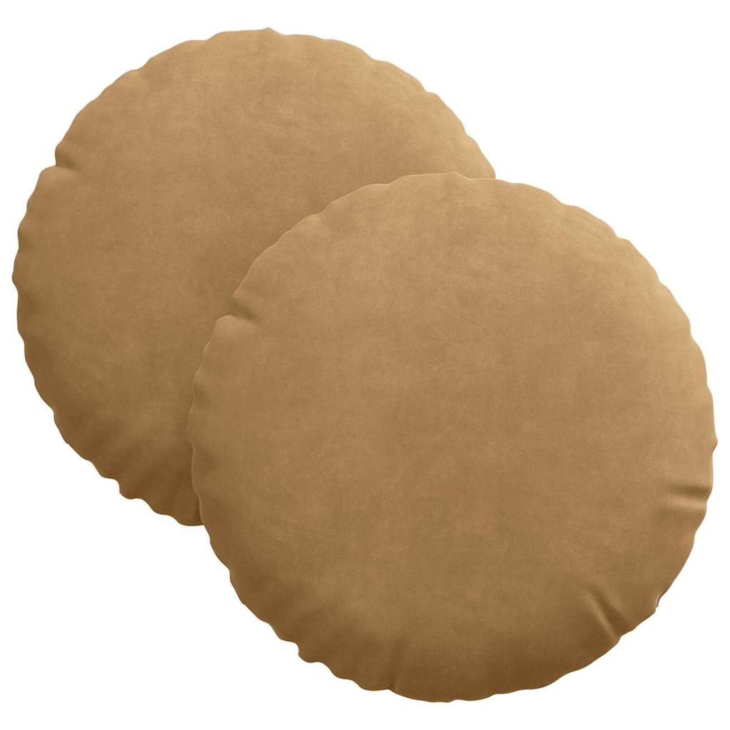 Cuscini per Seduta 2 pz Velluto Marrone Ø30 x 13 cm