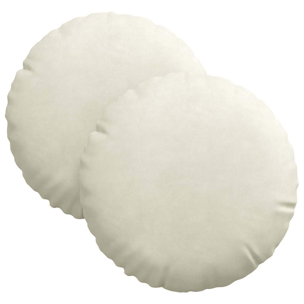 Cuscini per Seduta 2 pz Velluto Crema Ø30 x 13 cm