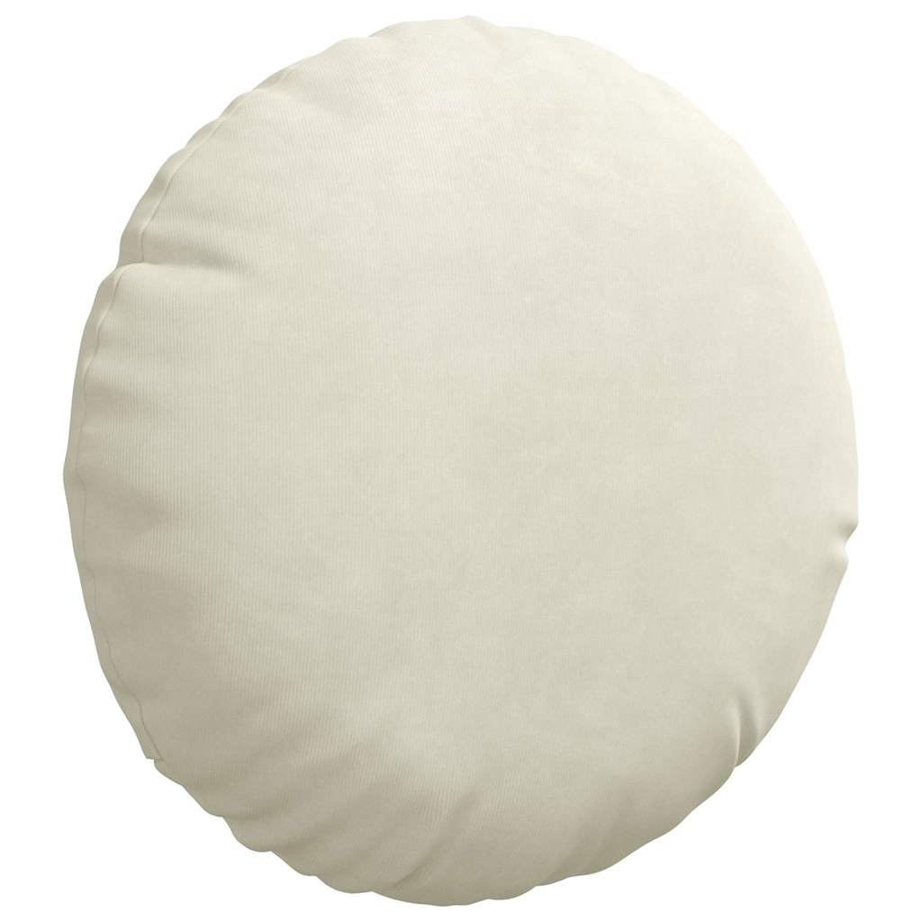 Cuscini per Seduta 2 pz Velluto Crema Ø30 x 13 cm