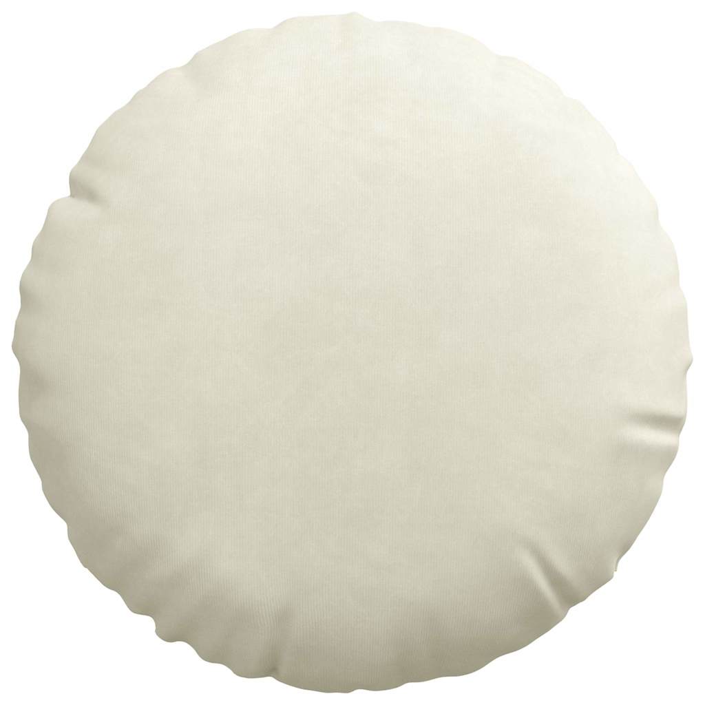 Cuscini per Seduta 2 pz Velluto Crema Ø30 x 13 cm