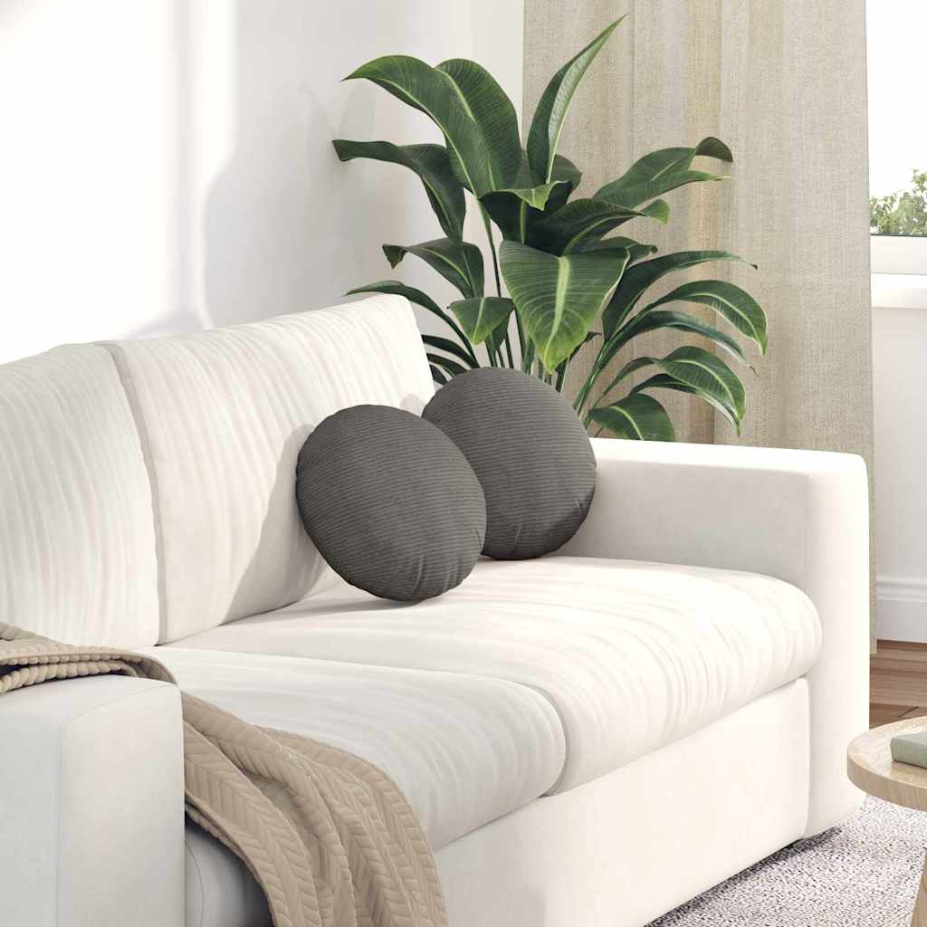 Cuscini per Seduta 2 pz Tessuto in Cords Grigio chiaro