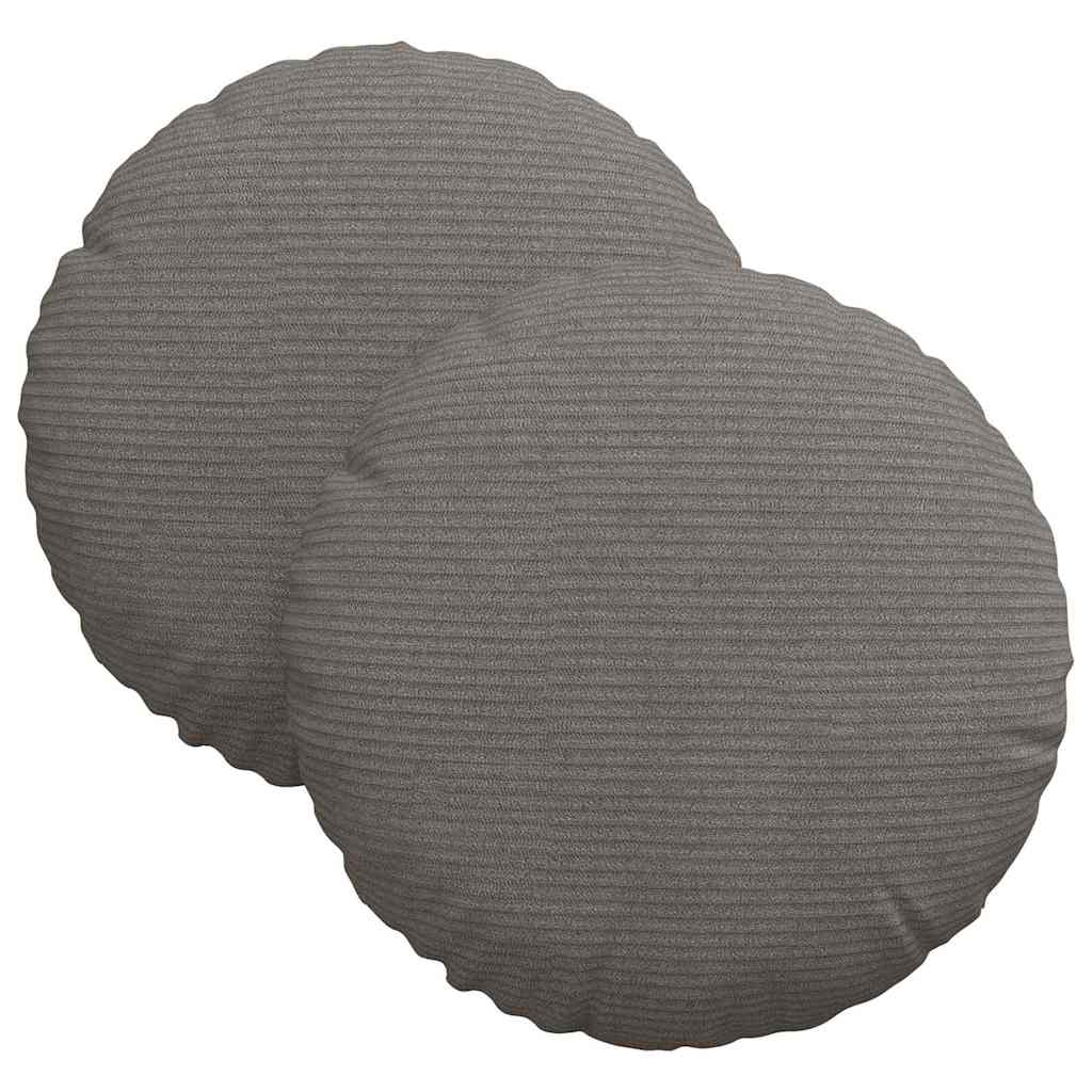 Cuscini per Seduta 2 pz Tessuto in Cords Grigio chiaro