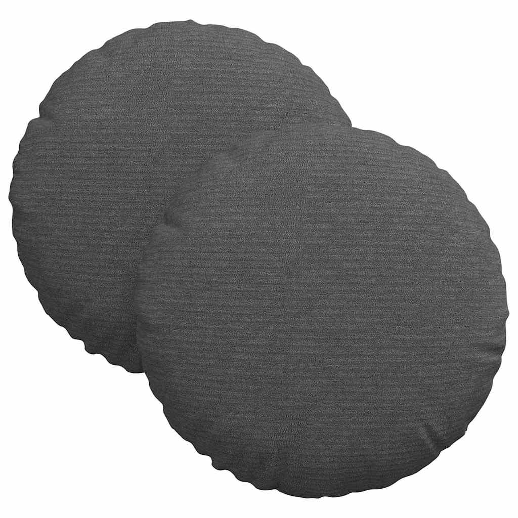 Cuscini per Seduta 2 pz Tessuto in Cords Grigio scuro