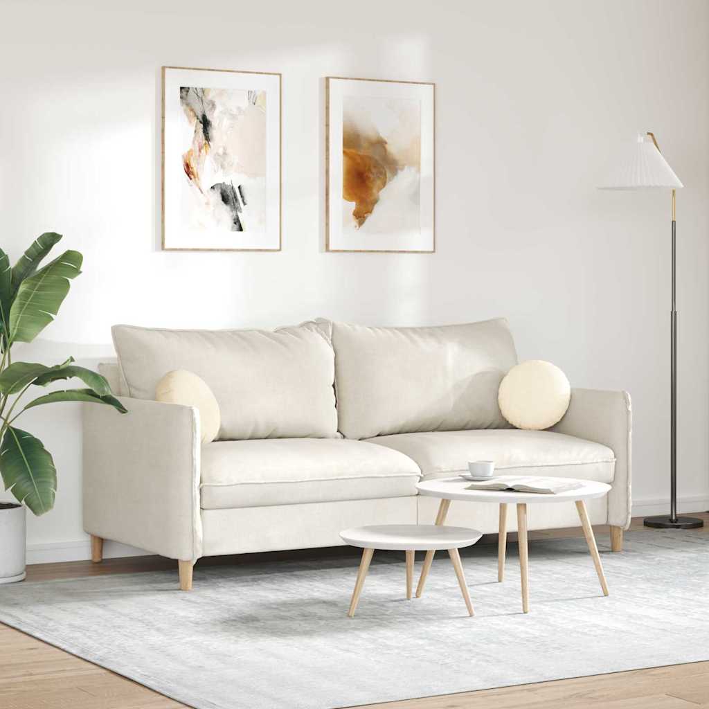 Cuscini per Seduta 2 pz Tessuto in Cords Crema Ø30 x 13 cm