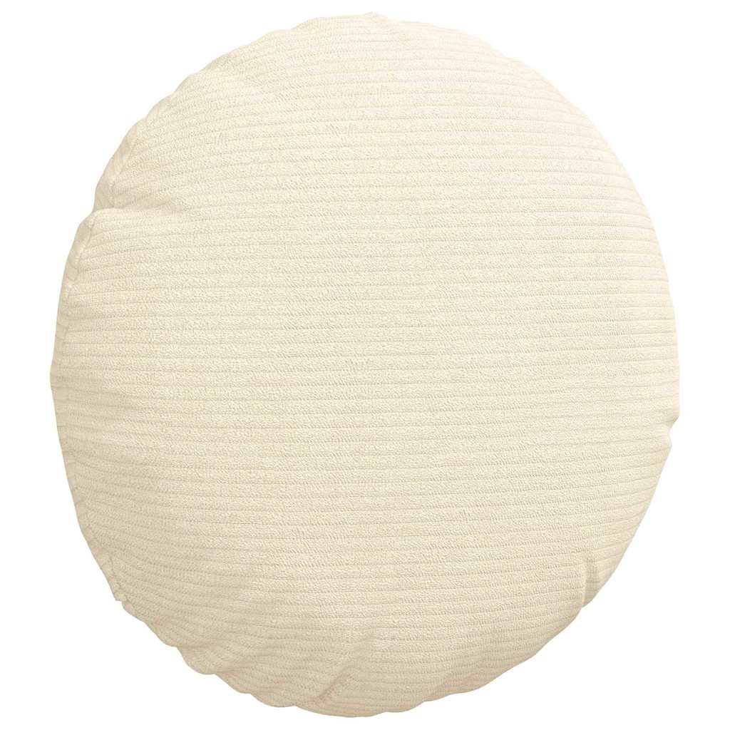 Cuscini per Seduta 2 pz Tessuto in Cords Crema Ø30 x 13 cm