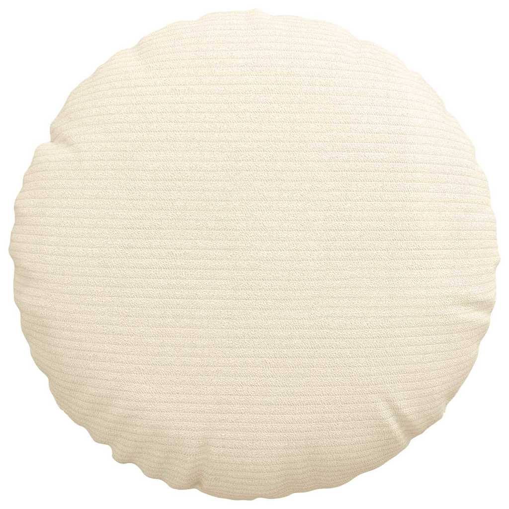 Cuscini per Seduta 2 pz Tessuto in Cords Crema Ø30 x 13 cm