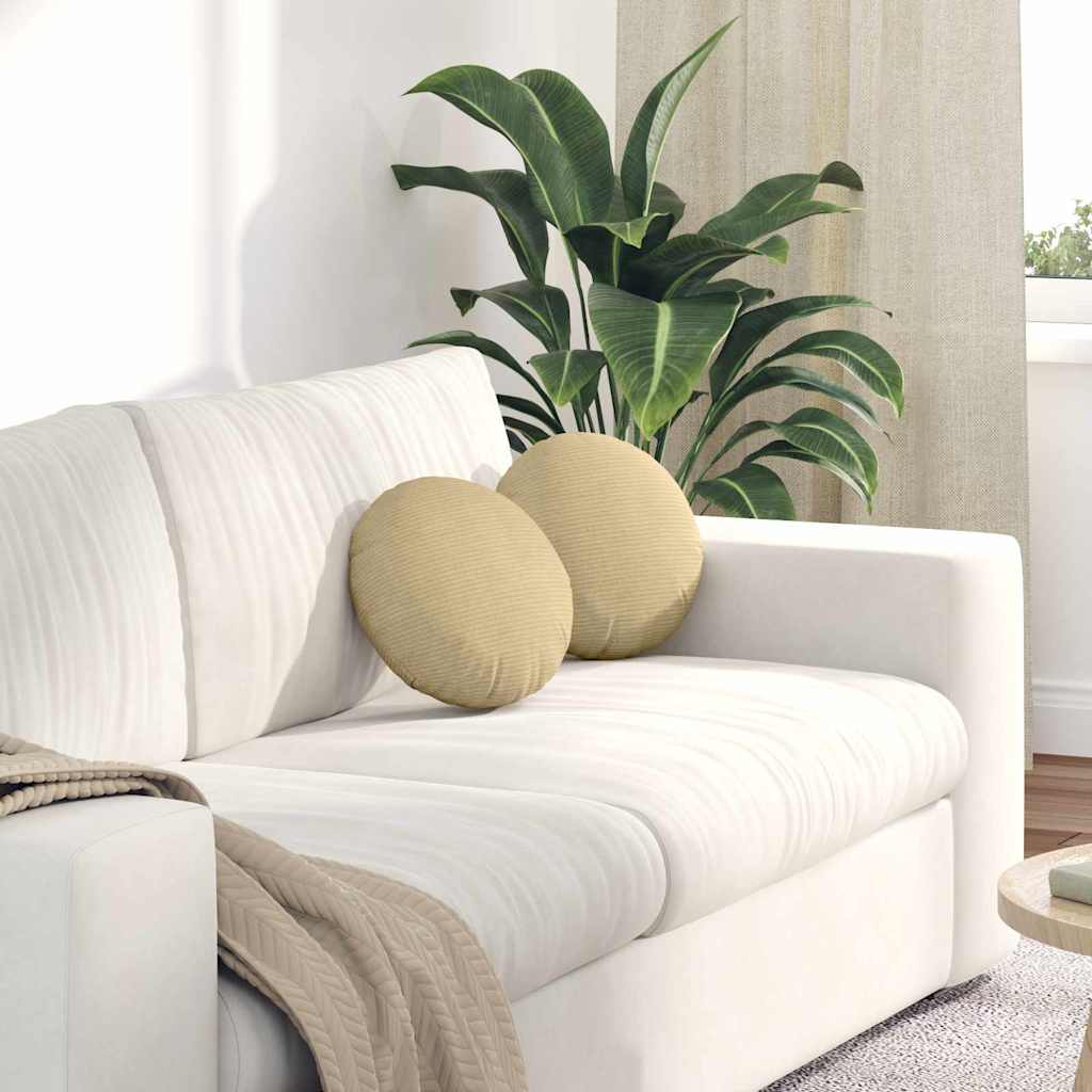 Cuscini per Seduta 2 pz Tessuto in Cords Grigio Verde