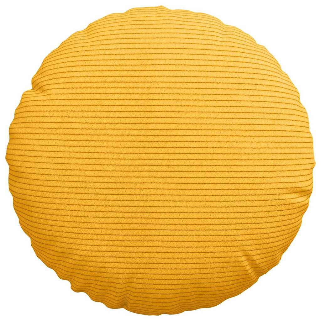 Cuscini per Seduta 2 pz Tessuto in Cords Giallo Chiaro