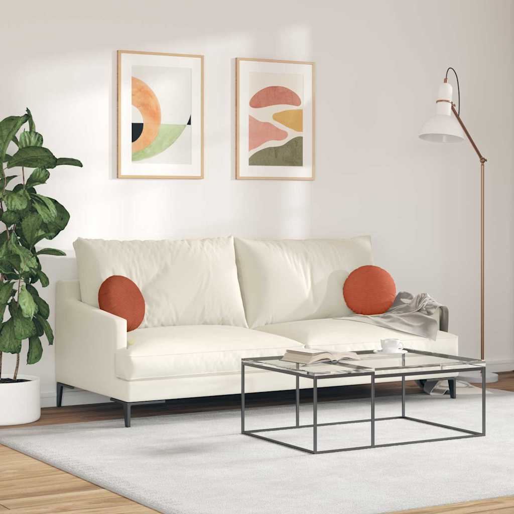 Cuscini per Seduta 2 pz Tessuto in Cords Rosso Arancio