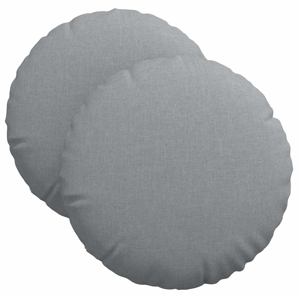Cuscini per Seduta 2 pz Tessuto Grigio Chiaro Ø40 x 13 cm