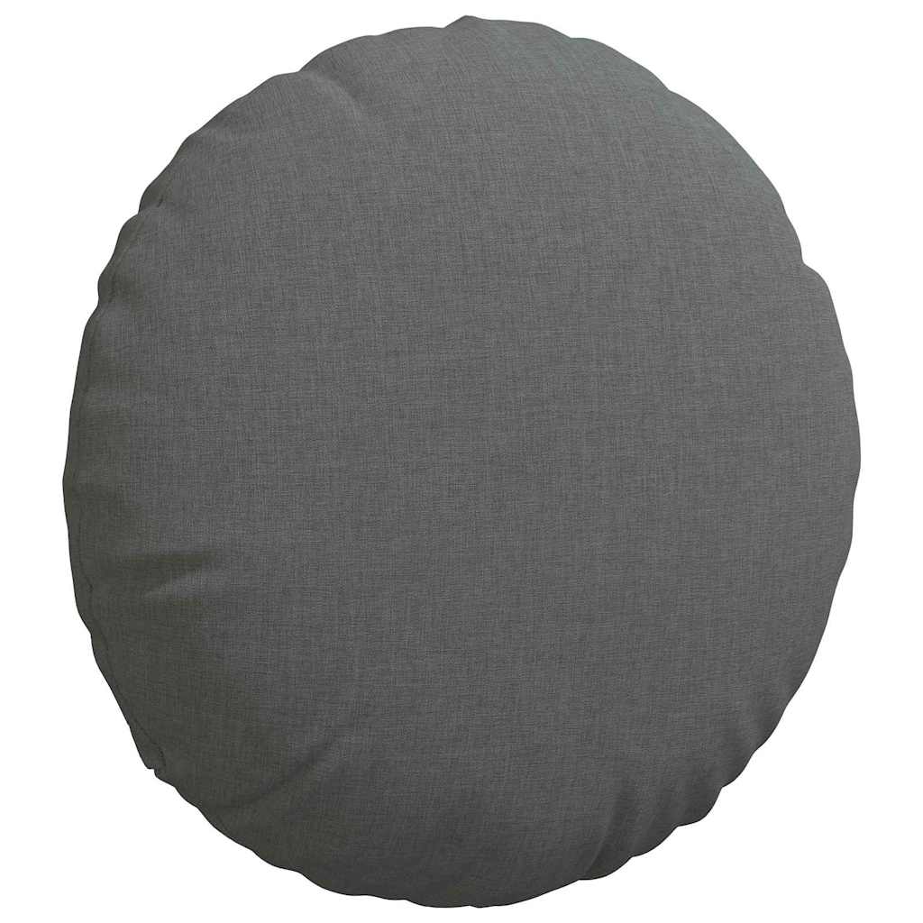 Cuscini per Seduta 2 pz Tessuto Grigio Scuro Ø40 x 13 cm