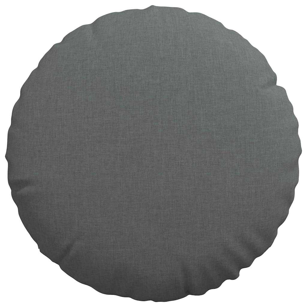 Cuscini per Seduta 2 pz Tessuto Grigio Scuro Ø40 x 13 cm